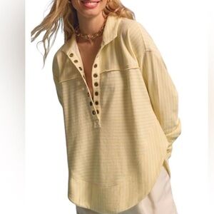 Anthropologie PILCRO Henley Sweatshirt